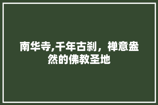 南华寺,千年古刹，禅意盎然的佛教圣地