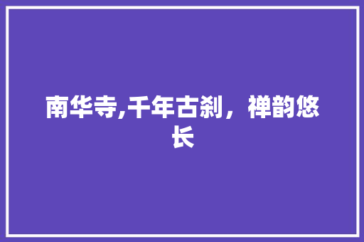 南华寺,千年古刹，禅韵悠长