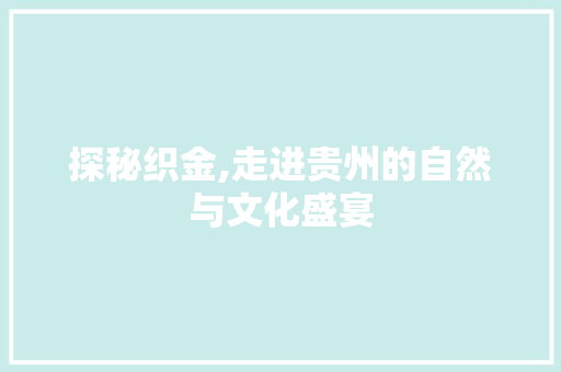 探秘织金,走进贵州的自然与文化盛宴  第1张