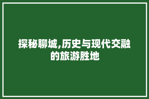 探秘聊城,历史与现代交融的旅游胜地