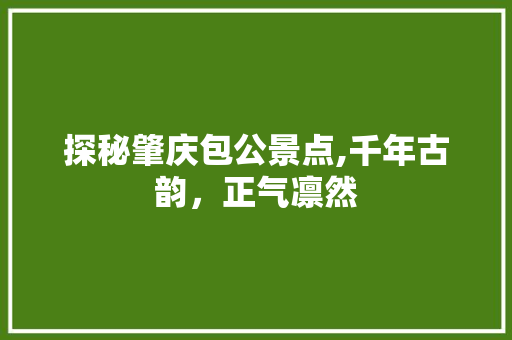 探秘肇庆包公景点,千年古韵，正气凛然