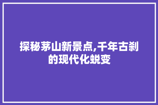 探秘茅山新景点,千年古刹的现代化蜕变