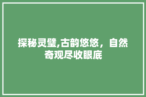 探秘灵璧,古韵悠悠，自然奇观尽收眼底  第1张