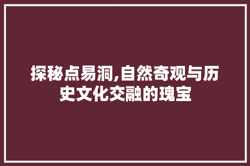 探秘点易洞,自然奇观与历史文化交融的瑰宝  第1张