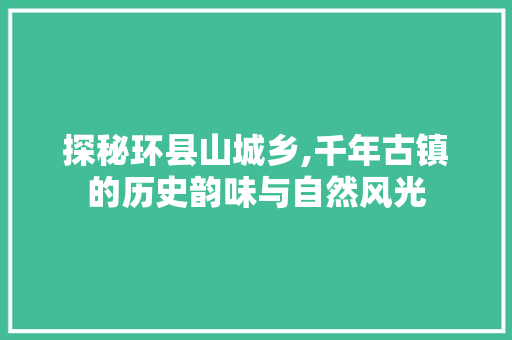 探秘环县山城乡,千年古镇的历史韵味与自然风光  第1张