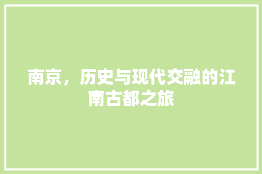 南京，历史与现代交融的江南古都之旅  第1张