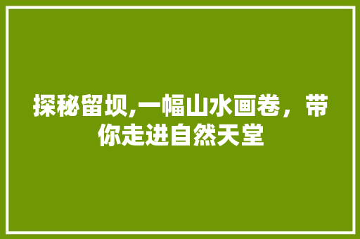 探秘留坝,一幅山水画卷，带你走进自然天堂