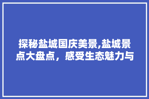 探秘盐城国庆美景,盐城景点大盘点，感受生态魅力与历史文化