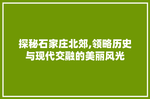 探秘石家庄北郊,领略历史与现代交融的美丽风光  第1张