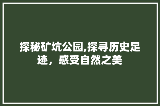 探秘矿坑公园,探寻历史足迹，感受自然之美  第1张