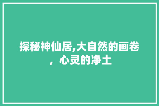 探秘神仙居,大自然的画卷，心灵的净土  第1张