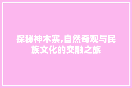 探秘神木寨,自然奇观与民族文化的交融之旅  第1张