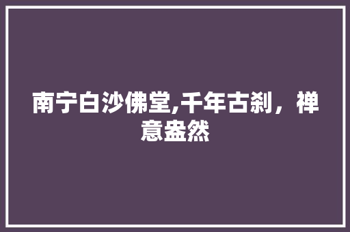 南宁白沙佛堂,千年古刹，禅意盎然