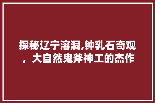 探秘辽宁溶洞,钟乳石奇观，大自然鬼斧神工的杰作  第1张