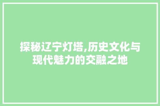 探秘辽宁灯塔,历史文化与现代魅力的交融之地  第1张