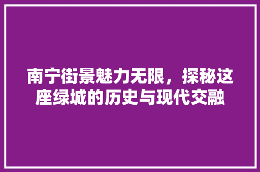 南宁街景魅力无限，探秘这座绿城的历史与现代交融  第1张