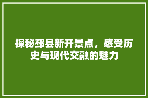 探秘邳县新开景点，感受历史与现代交融的魅力