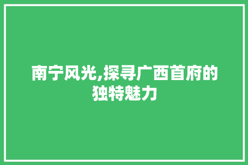 南宁风光,探寻广西首府的独特魅力