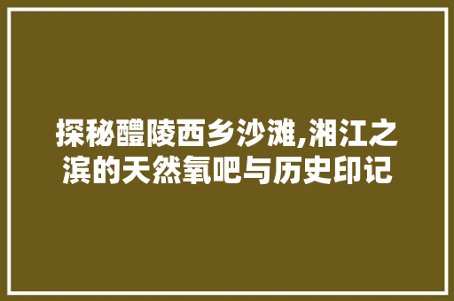 探秘醴陵西乡沙滩,湘江之滨的天然氧吧与历史印记  第1张