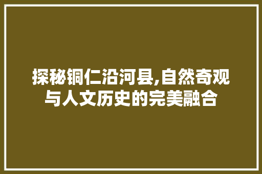 探秘铜仁沿河县,自然奇观与人文历史的完美融合  第1张