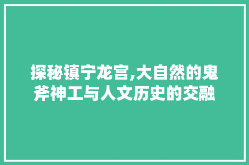 探秘镇宁龙宫,大自然的鬼斧神工与人文历史的交融  第1张