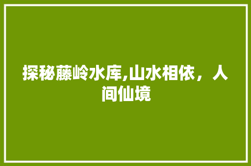 探秘藤岭水库,山水相依，人间仙境  第1张