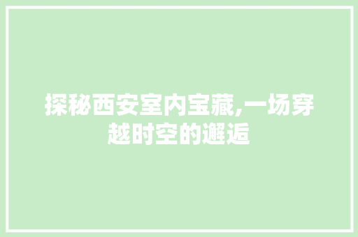 探秘西安室内宝藏,一场穿越时空的邂逅