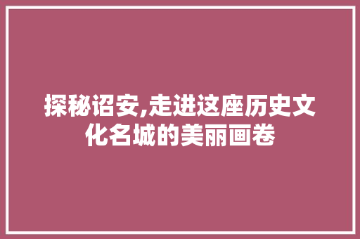 探秘诏安,走进这座历史文化名城的美丽画卷