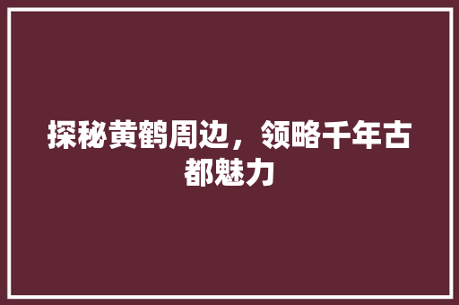 探秘黄鹤周边，领略千年古都魅力