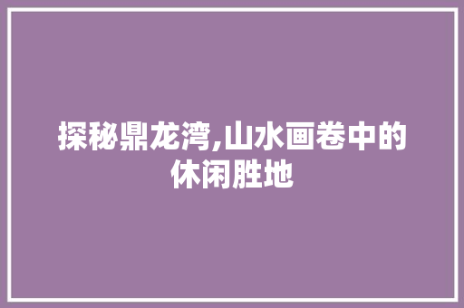 探秘鼎龙湾,山水画卷中的休闲胜地