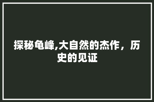 探秘龟峰,大自然的杰作，历史的见证