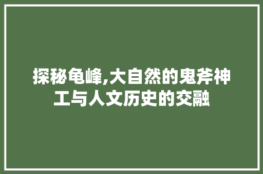 探秘龟峰,大自然的鬼斧神工与人文历史的交融