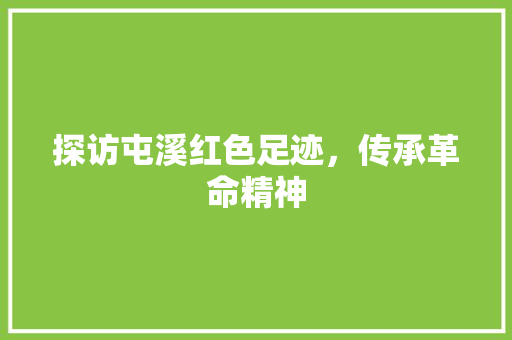 探访屯溪红色足迹，传承革命精神