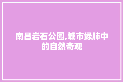 南昌岩石公园,城市绿肺中的自然奇观