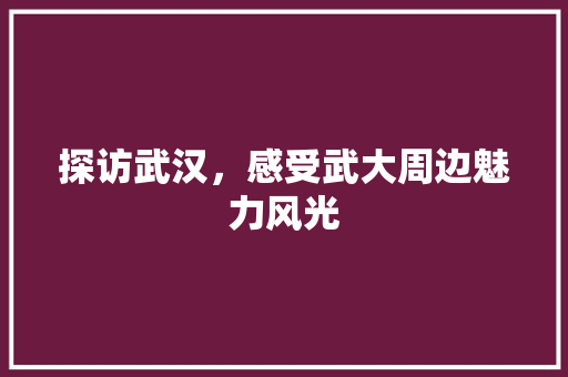 探访武汉，感受武大周边魅力风光