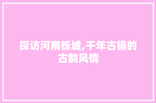 探访河南栎城,千年古镇的古韵风情  第1张