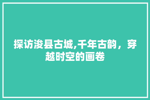 探访浚县古城,千年古韵，穿越时空的画卷  第1张