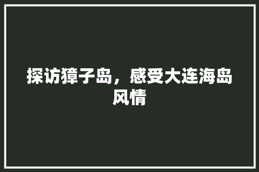 探访獐子岛，感受大连海岛风情