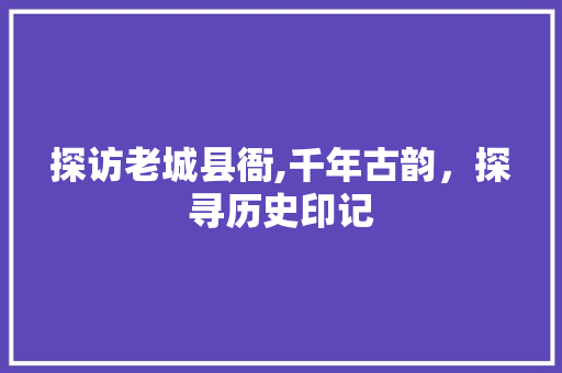 探访老城县衙,千年古韵，探寻历史印记  第1张