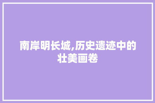 南岸明长城,历史遗迹中的壮美画卷  第1张