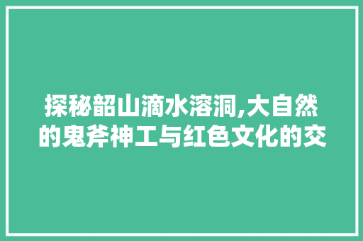 探秘韶山滴水溶洞,大自然的鬼斧神工与红色文化的交融