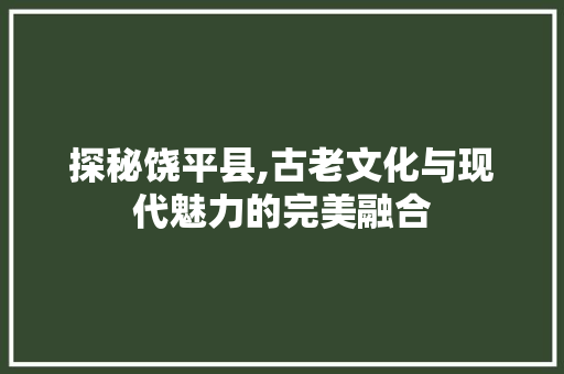 探秘饶平县,古老文化与现代魅力的完美融合  第1张