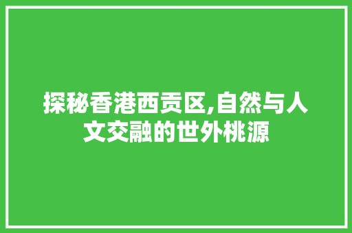 探秘香港西贡区,自然与人文交融的世外桃源  第1张