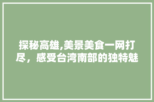 探秘高雄,美景美食一网打尽，感受台湾南部的独特魅力  第1张