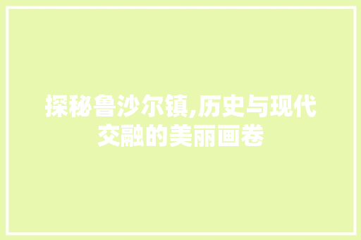 探秘鲁沙尔镇,历史与现代交融的美丽画卷  第1张