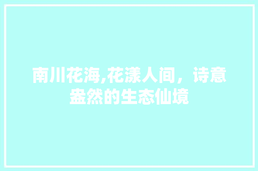 南川花海,花漾人间，诗意盎然的生态仙境