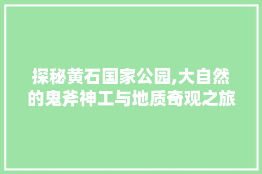 探秘黄石国家公园,大自然的鬼斧神工与地质奇观之旅  第1张