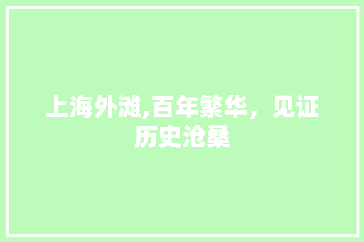 上海外滩,百年繁华，见证历史沧桑  第1张