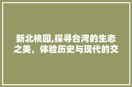 新北桃园,探寻台湾的生态之美，体验历史与现代的交融