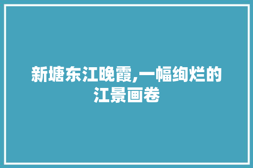 新塘东江晚霞,一幅绚烂的江景画卷  第1张